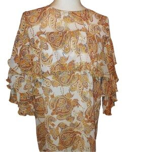 NWT Uncle Frank Paisley Ruffle Dress S